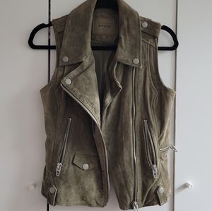 Leather Motorcycle Vest (green)